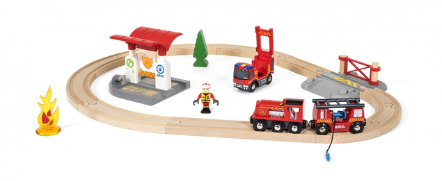 BRIO World Zestaw Kolejka Straż Pożarna