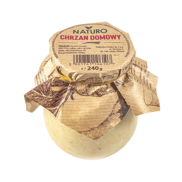 Chrzan domowy Naturo 75% 240 g beczułka