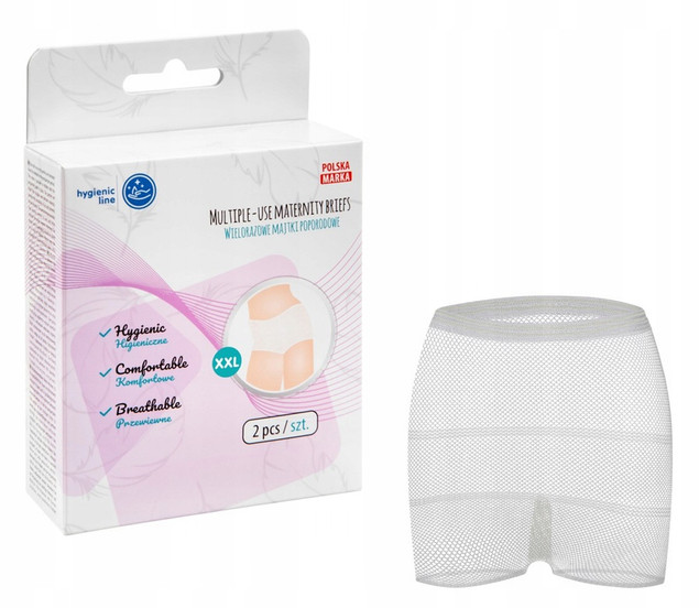 Majtki poporodowe wielorazowe siateczkowe XXL 2szt Akuku