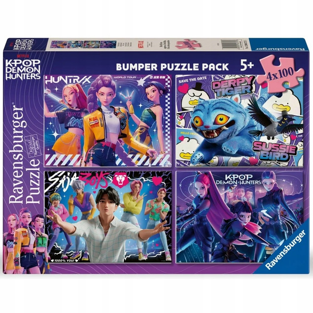 Kpop Demon Hunters Puzzle dla dzieci 4x100 elem K-popowe Łowczynie Demonów