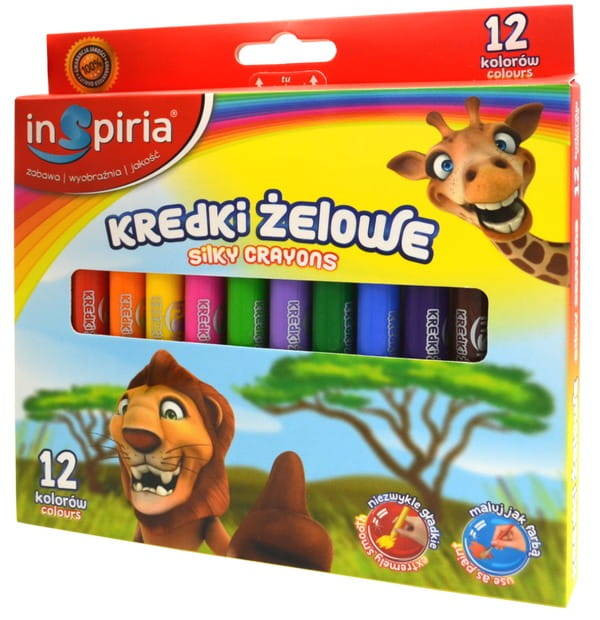 KREDKI ŻELOWE 12 KOLORÓW INSPIRIA         