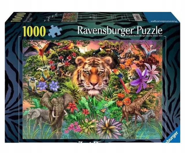 Puzzle Ravensburger 1000 Tygrys w ogrodzie
