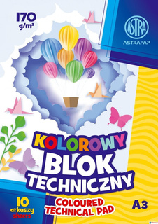 Blok Kolorowy Barwiony W Masie A3/10 ark 170g Astra