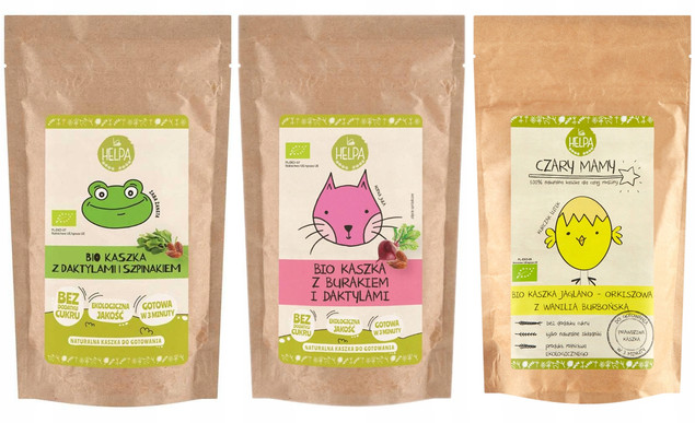 HELPA Kaszka Bio MIX Smaków Bez Cukru 200gx3