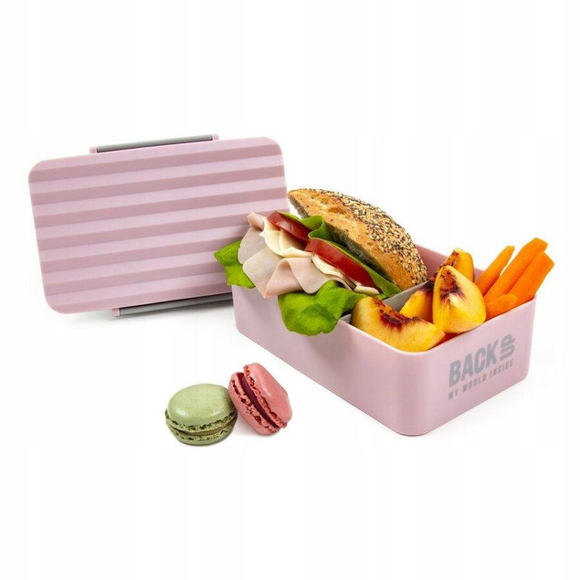 ŚNIADANIÓWKA BackUP Wyjmowana Przegroda 600ml RÓŻ Lunchbox BPA FREE BackUP