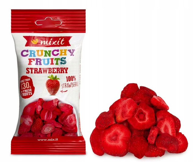 MIXIT Chrupiące Liofilizowane Owoce MIX SMAKÓW Truskawka Banan x4