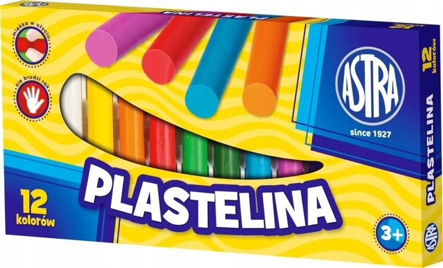 Plastelina Szkolna Dla Dzieci 12 Kolorów Astra