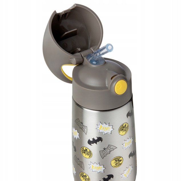 B.BOX Butelka Termiczna dla Dzieci ze Słomką | Termos BATMAN 350 ml