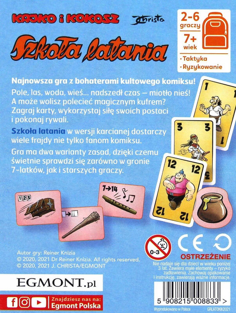 Gra Karciana Kajko i Kokosz Szkoła Latania Gry Do Plecaka 7+ Egmont