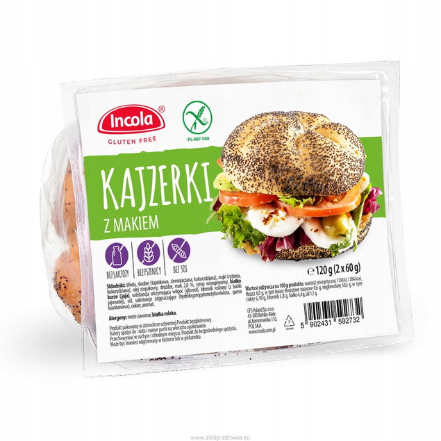Incola Kajzerka z Makiem Bezglutenowa 120g (2x60g)