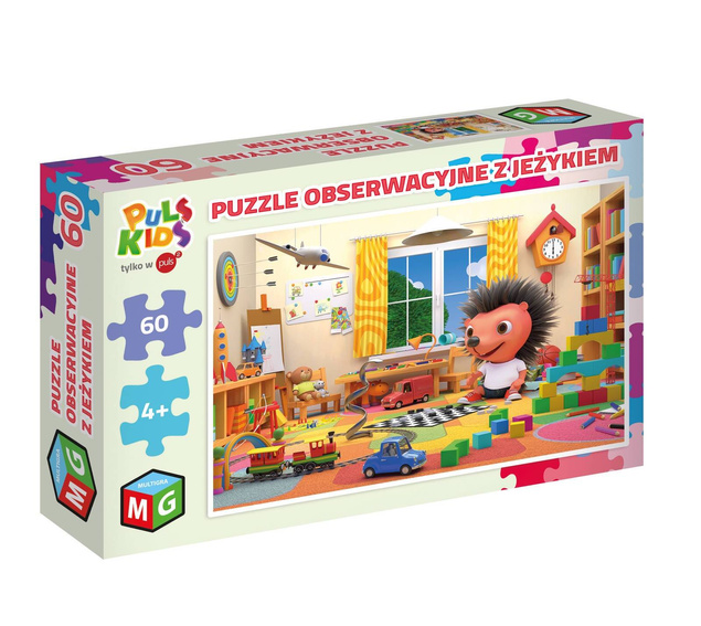 Puzzle Obserwacyjne Z Jeżykiem 60 Układanka POKÓJ Jeż Jeżyk 4+ Multigra