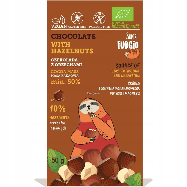 Czekolada z orzechami laskowymi Super Fudgio Bio 50 g