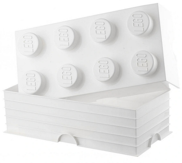 Pojemnik klocek LEGO Brick 8 Biały