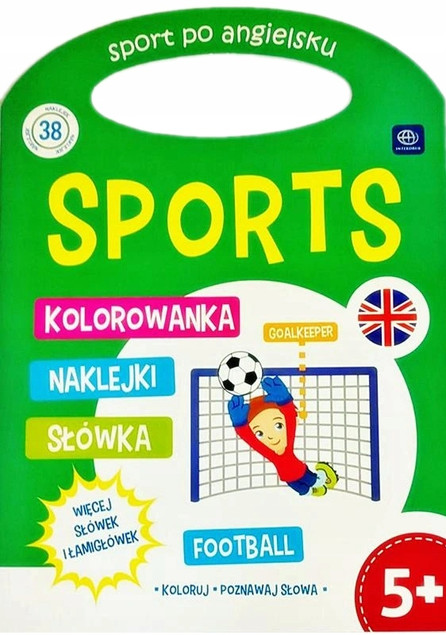 INTERDRUK Kolorowanka z Naklejkami Nauka Angielskiego Sport
