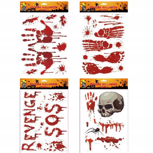 Naklejka na okno Halloween krwawy odcisk dłoni