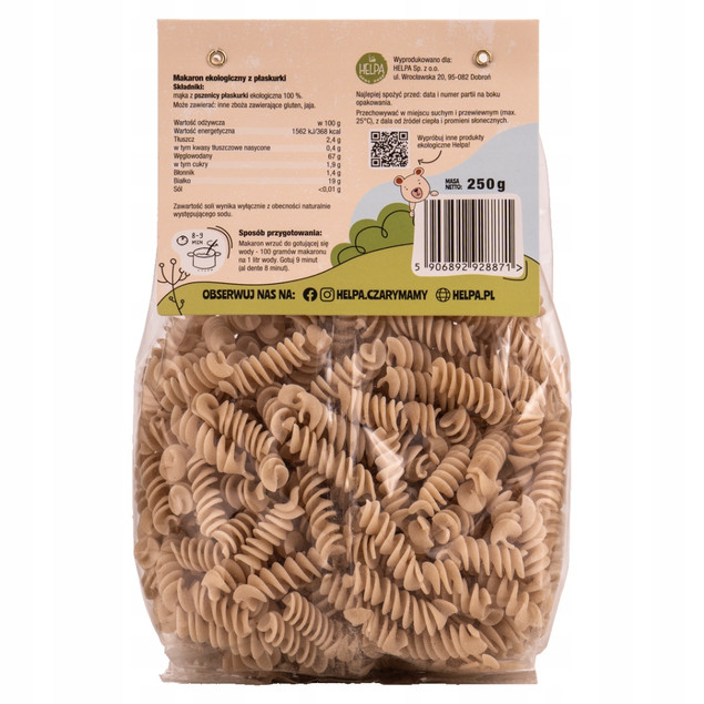Bio Makaron Jasny z Płaskurki Świderki 250 g