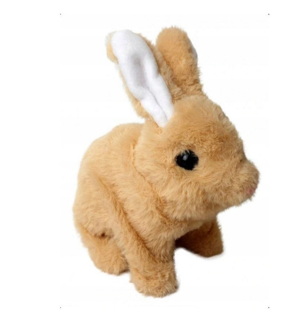 Askato Maskotka Interaktywna Króliczek Pluszowy Ruchomy Brązowy 18 cm