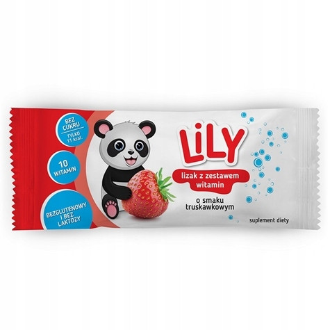 Lizak Lily zestaw witamin truskawkowy 8 g