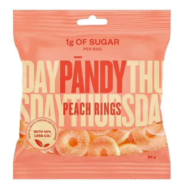 Pandy Żelki Peach Rings 50g Detal