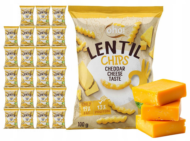 Chrupki soczewicowe Cheddar Oho! 100g