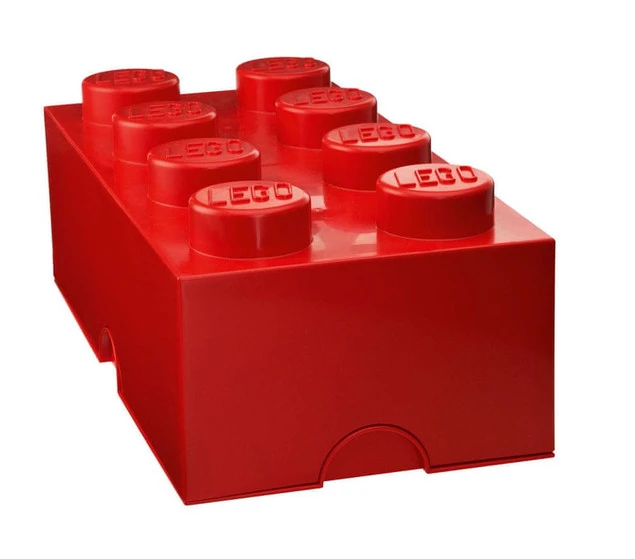 Lego pojemnik klocek ósemka czerwony_2