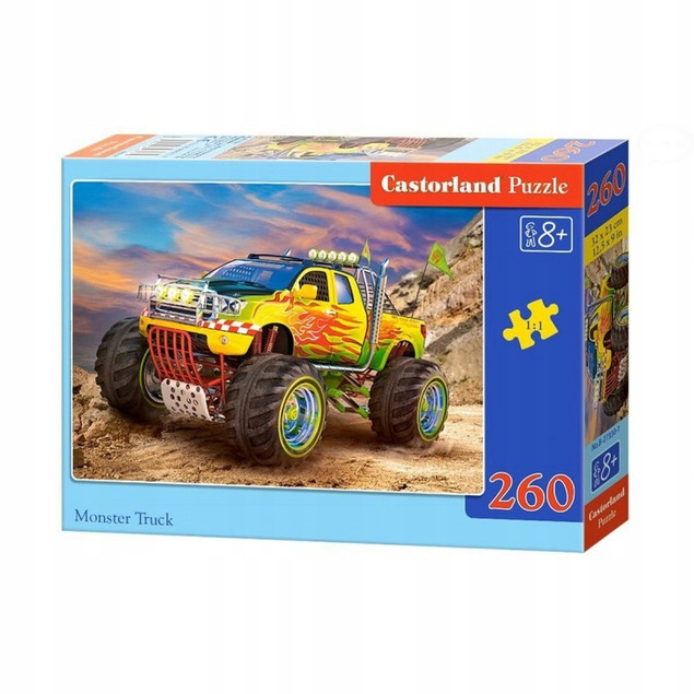 Puzzle 260 Układanka Auta MONSTER TRUCK Auto Pojazdy Wyścig 8+ Castorland
