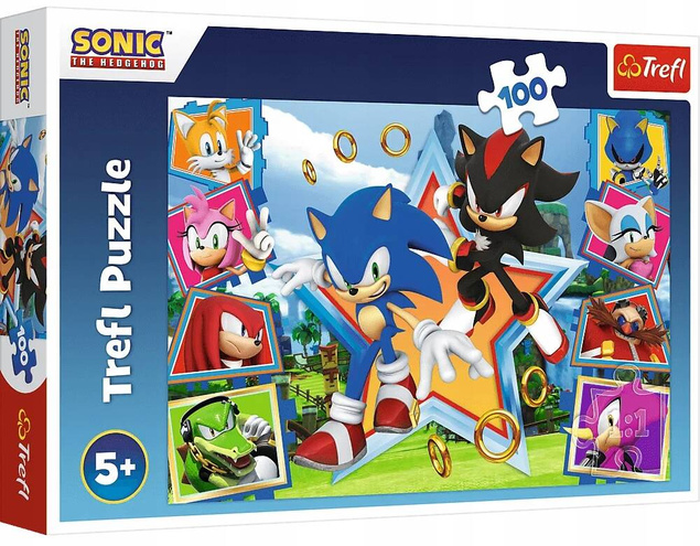 Puzzle 100 Układanka Jeż SONIC Gra SHADOW Knuckles Dzieci Obraz 5+ Trefl