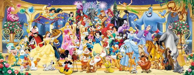 Puzzle 1000 Panorama Postacie Disney