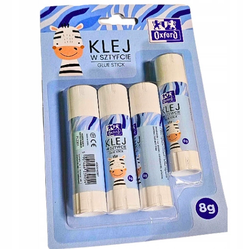 Zestaw 4x Klej w Sztyfcie Oxford 8g Bezpieczny dla Dzieci