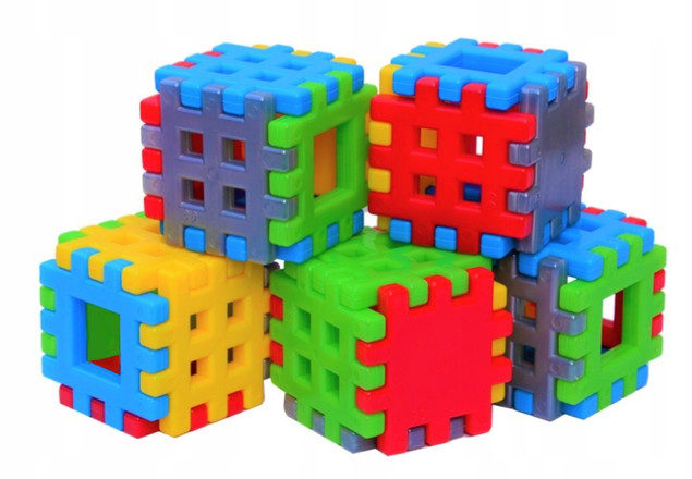 Klocki Konstrukcyjne WAFLE ADUSIE 90 el. KOSTKA 12M+ Mejpol 045758