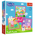 Trefl Puzzle 3w1 Peppa i przyjaciele