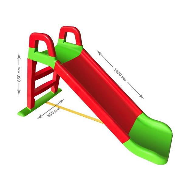 3Toysm Zjeżdżalnia 3 stopniowa 140cm  (czerwono-zielona)