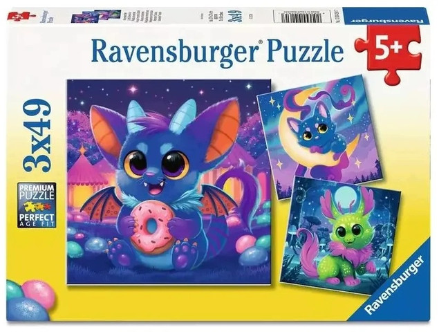 Ravensburger, Puzzle 3x49: Nocne stworki (12004261)