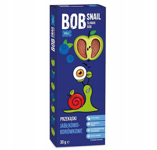 BOB SNAIL Przekąska Owocowa MIX SMAKÓW 30g x 10 Sztuk Bez Cukru i Glutenu