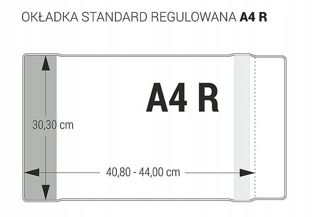 Okładka Na Książki Zeszyt A4 30,3x40,8cm Regulowana Przezroczysta Biurfol