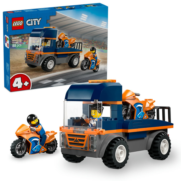 LEGO City 60491 Laweta z Motocyklami Ciężarówka Transporter 4+