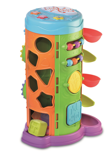 Dumel Discovery Wieża Niespodzianka 5w1 Zjeżdżalnia Sorter Kulodrom Melodie