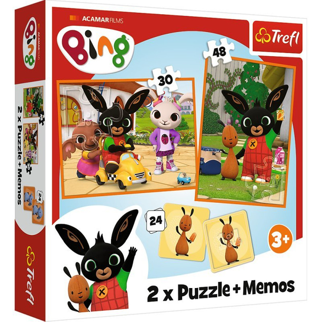 Puzzle + Memos 2w1 Układanka BING Z Przyjaciółmi 3+ Trefl 93332