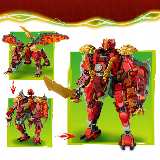 LEGO NINJAGO 71868 Wyldfyre i Transformowalny Kombinezon Smoka 2w1