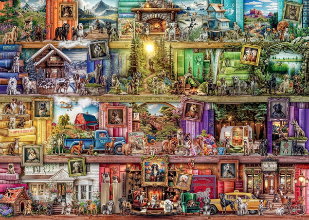 Puzzle Ravensburger 1000 elementów Puzzle 1000: Psy w bibliotece