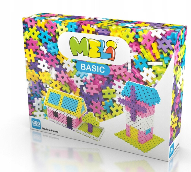 Klocki Konstrukcyjne Meli Basic Pink Wafle 600 el. 3+