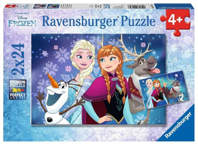 Puzzle Ravensburger 48 elementów Frozen Kraina Lodu Zorza Polarna 2x24