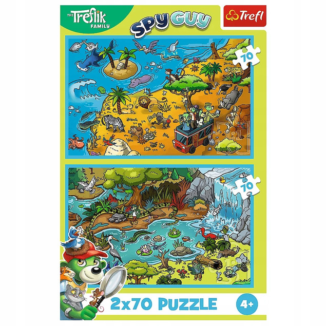 TREFL Puzzle 2x70 Trefliki w Krainie Zwierząt 34445