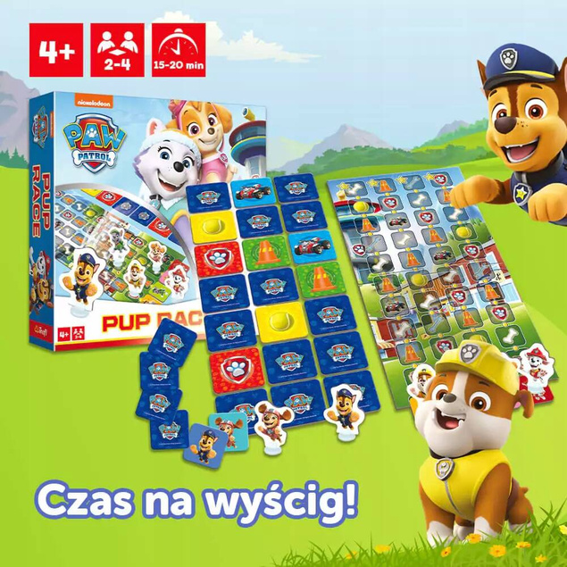 PSI PATROL Gra Rodzinna PUP RACE Psi Wyścig Paw Patrol 4+ Trefl 02579