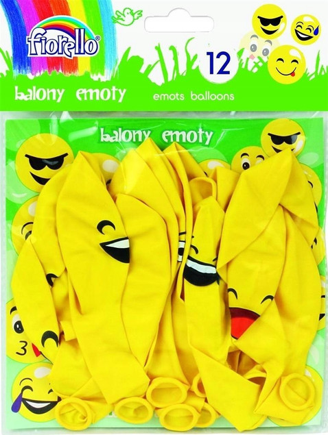Balony EMOTKI Emoty Party Urodziny Przyjęcie 12 Sztuk Fiorello