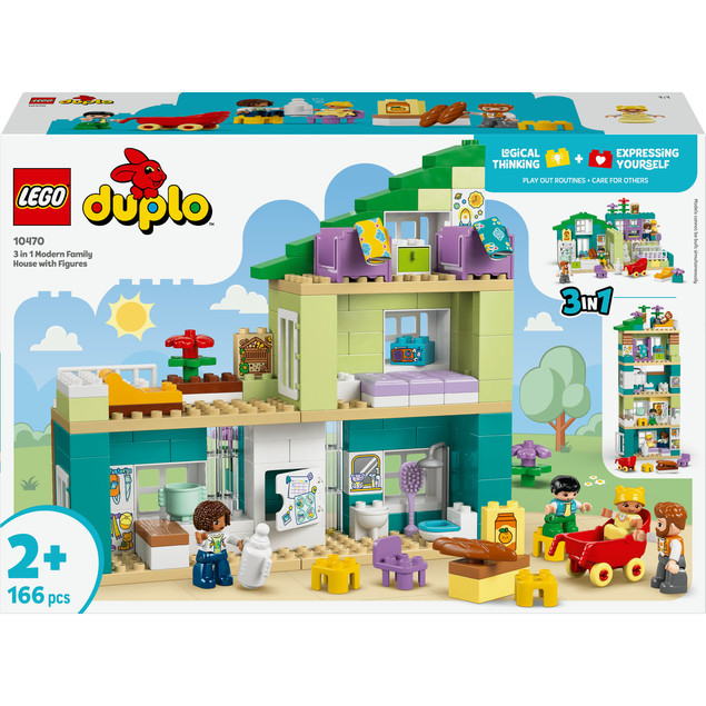 LEGO 10470 DUPLO Nowoczesny dom rodzinny 3 w 1 z figurkami