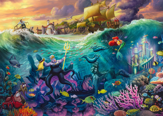 Puzzle 1000 el. Thomas Kinkade Mała Syrenka i Urszula Disney Schmidt Premium Quality