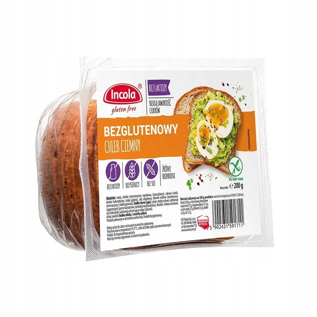 Incola chleb ciemny bezglutenowy 200g