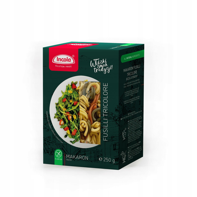 Incola Makaron bezglutenowy Fusilli tricolore 250 g