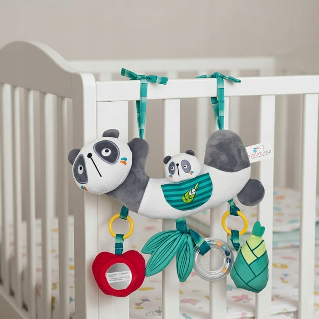 BOCIOLAND Zawieszka Do Wózka Fotelika Łóżeczka MIŚ PANDA Sensoryczna 0M+